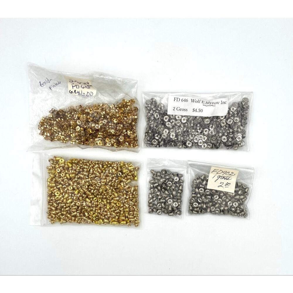Earring Backings Bulk Lot Gold Tone Steel Tone Jewelry Making New